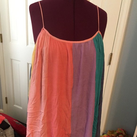 SPENCER+ ELLA LADIES SIZE MED MINI DRESS SPAGHETTI STRAPS BELTED BLOUSON - Picture 1 of 5
